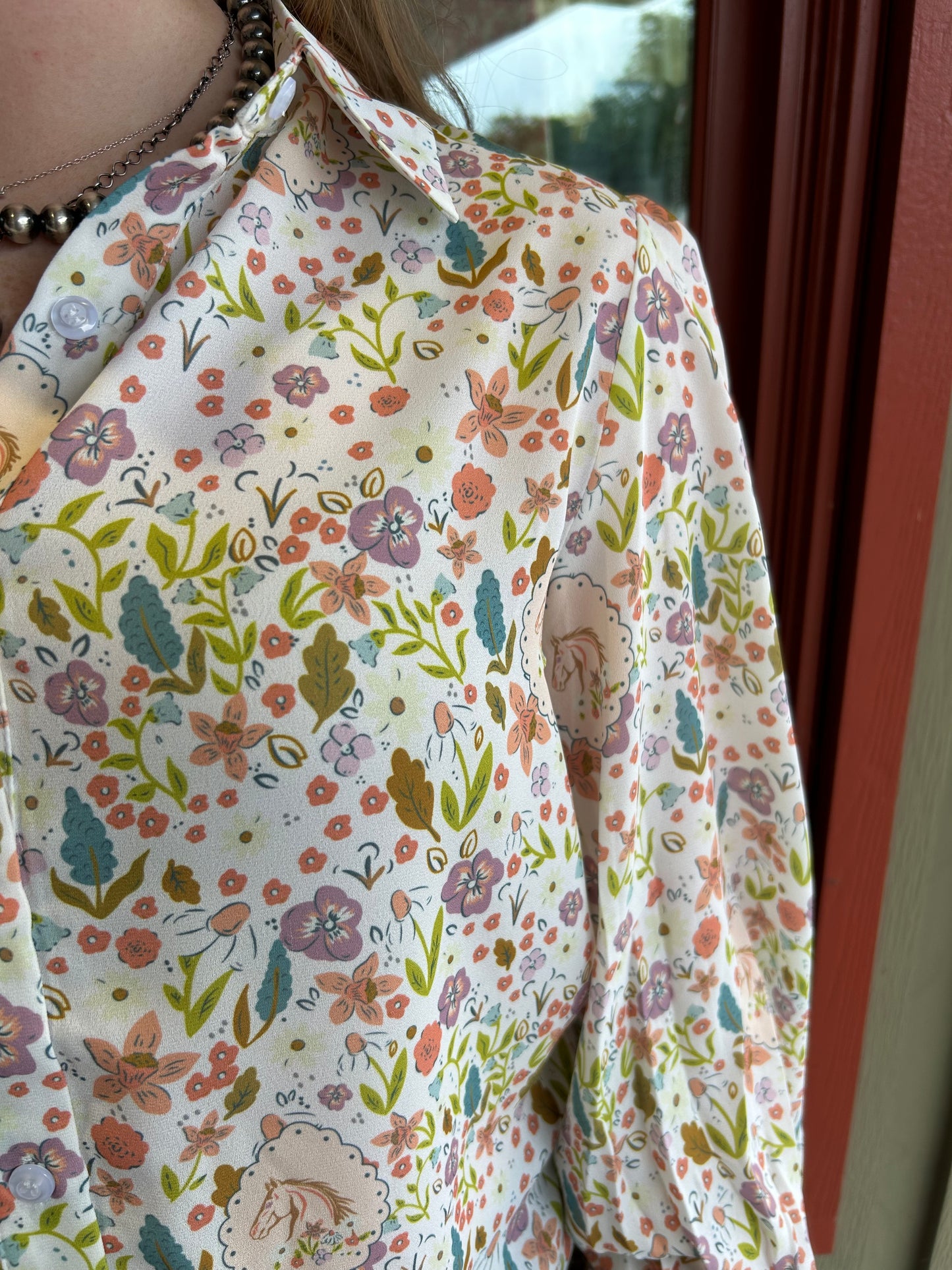 Morgan Shirt - Horse Floral