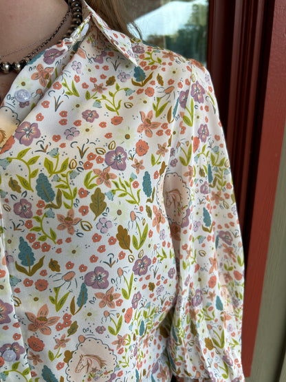 Morgan Shirt - Horse Floral