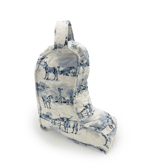 Blue Donkey Toile Boot Bag
