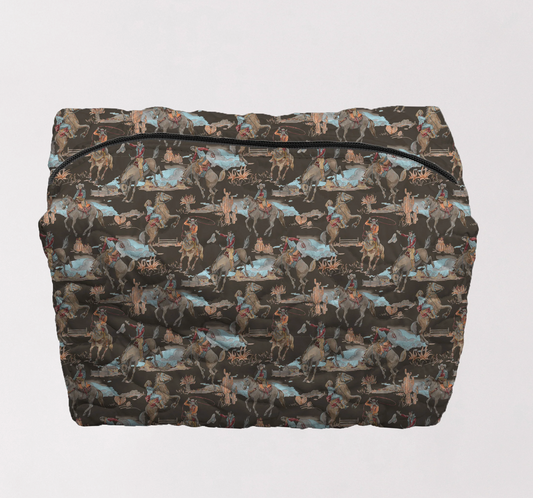 Charcoal Birdie Lg Makeup Bag