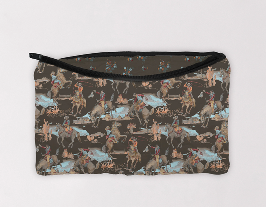 Charcoal Birdie Makeup Bag