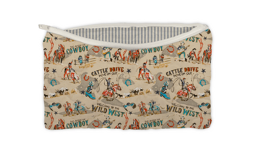Linen Cattle Drive Makeup Bag