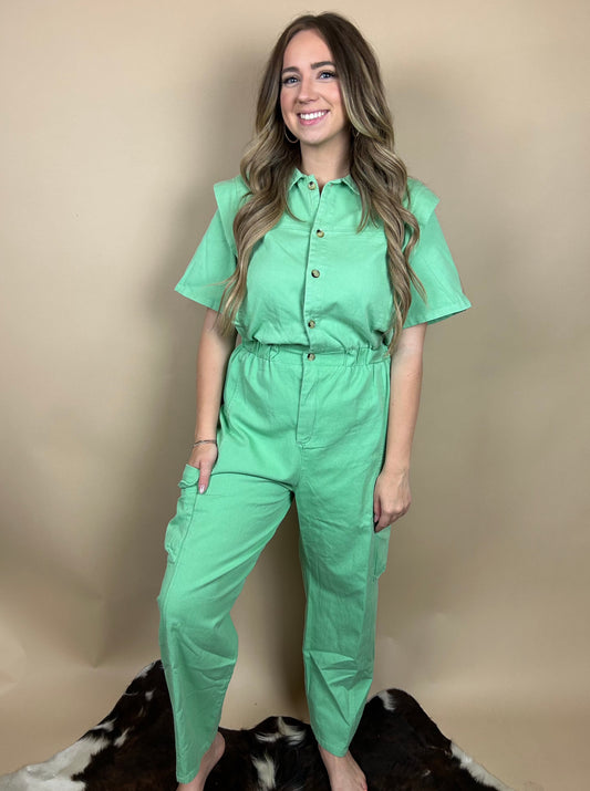 Pretty In Pistachio Jumpsuit