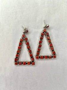 Red Spiney Triangle Dangles