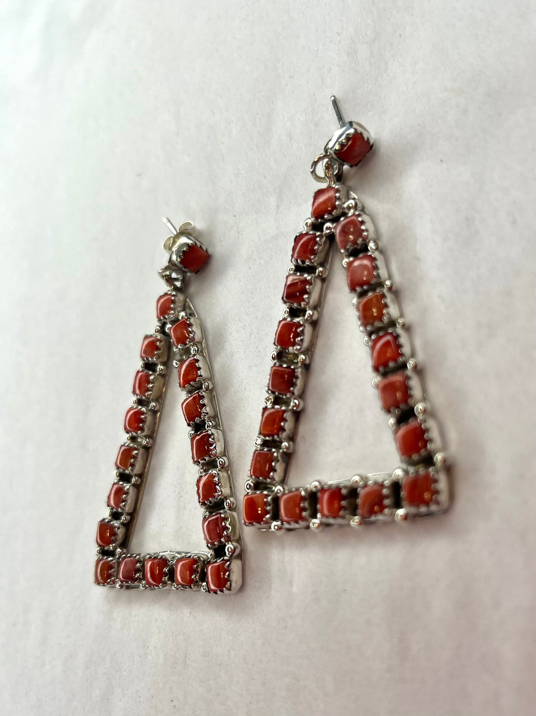 Red Spiney Triangle Dangles