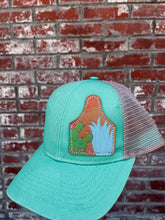 Load image into Gallery viewer, Cactus Ear Tag On Turqupoise Cap