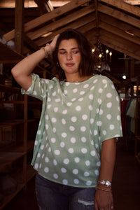 Allie Crinkle Dot Top