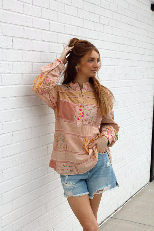 Patchwork Patterned Top