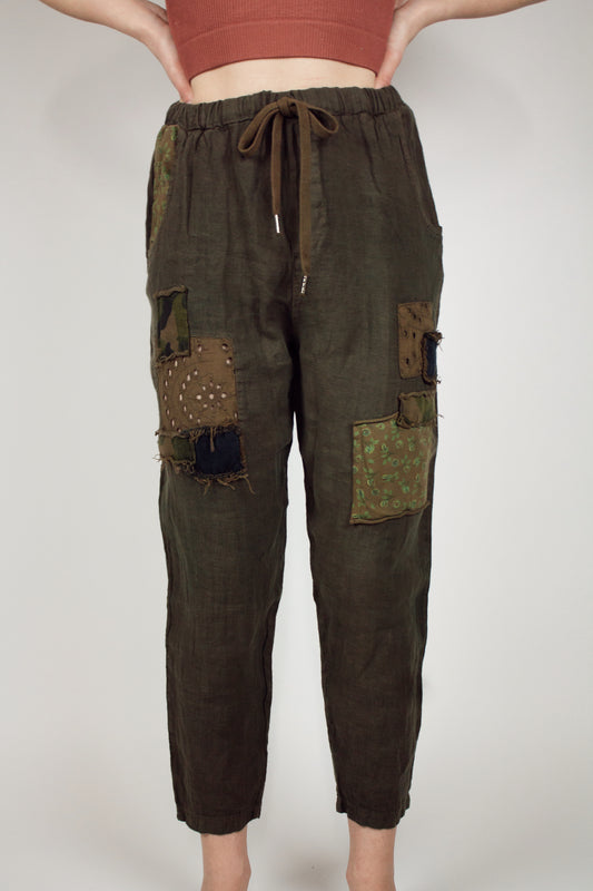 Patchwork Linen Pants